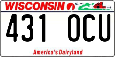 WI license plate 431OCU