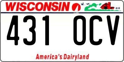 WI license plate 431OCV