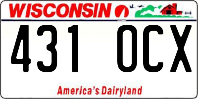 WI license plate 431OCX