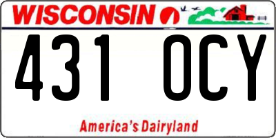 WI license plate 431OCY