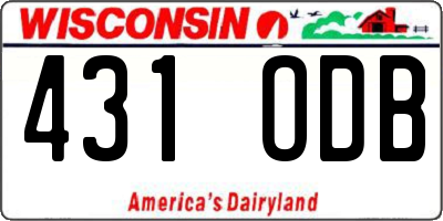 WI license plate 431ODB
