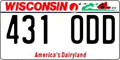 WI license plate 431ODD