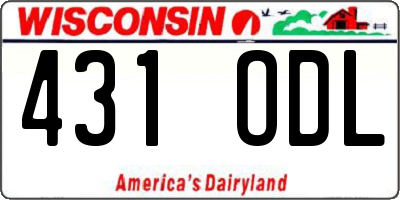 WI license plate 431ODL