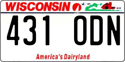 WI license plate 431ODN