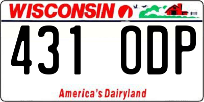 WI license plate 431ODP
