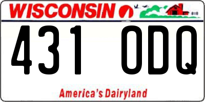 WI license plate 431ODQ