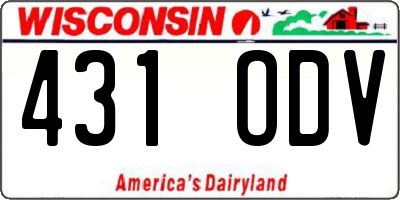 WI license plate 431ODV