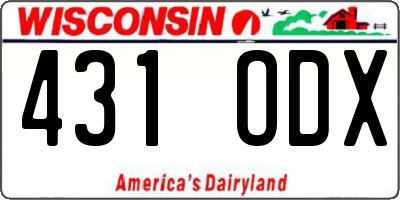 WI license plate 431ODX