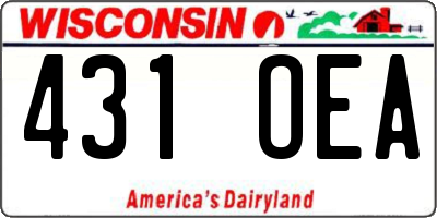 WI license plate 431OEA