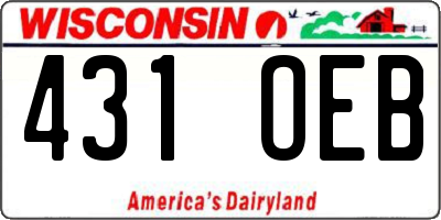 WI license plate 431OEB