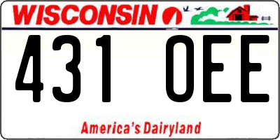 WI license plate 431OEE