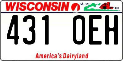 WI license plate 431OEH