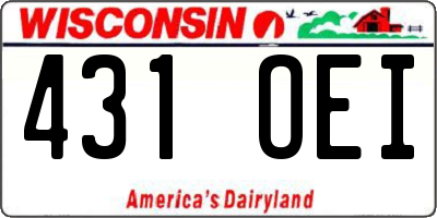 WI license plate 431OEI