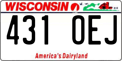 WI license plate 431OEJ