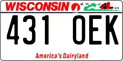 WI license plate 431OEK