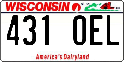 WI license plate 431OEL
