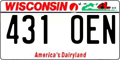 WI license plate 431OEN