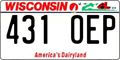 WI license plate 431OEP