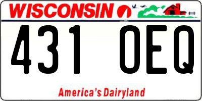 WI license plate 431OEQ