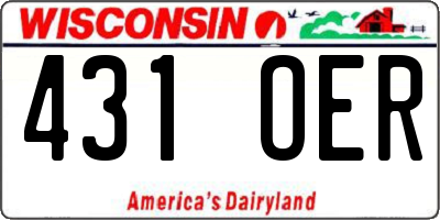 WI license plate 431OER