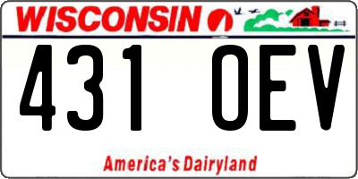 WI license plate 431OEV