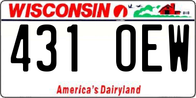 WI license plate 431OEW