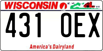 WI license plate 431OEX