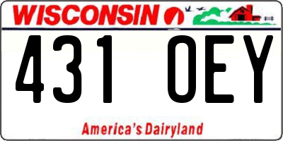 WI license plate 431OEY