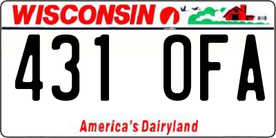 WI license plate 431OFA
