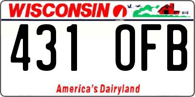 WI license plate 431OFB