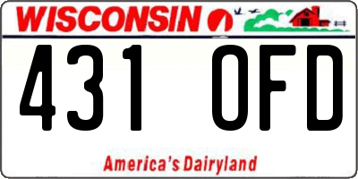 WI license plate 431OFD