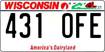 WI license plate 431OFE