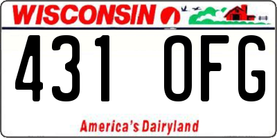 WI license plate 431OFG