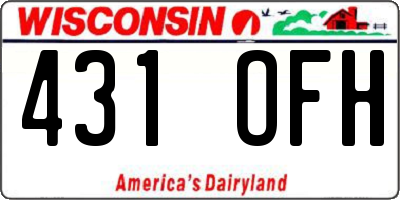 WI license plate 431OFH