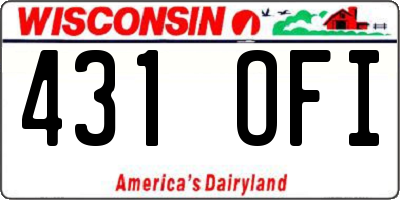 WI license plate 431OFI