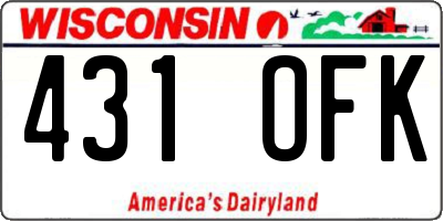 WI license plate 431OFK