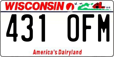 WI license plate 431OFM