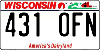 WI license plate 431OFN