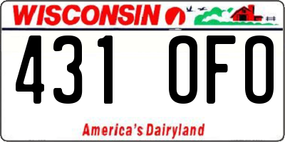 WI license plate 431OFO