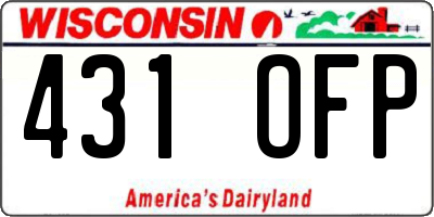 WI license plate 431OFP
