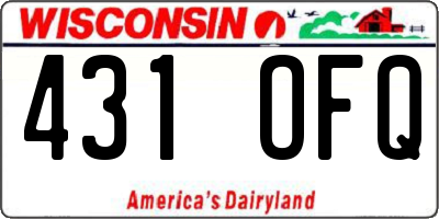 WI license plate 431OFQ