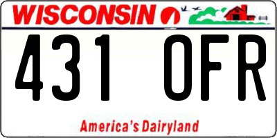 WI license plate 431OFR