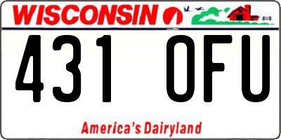 WI license plate 431OFU