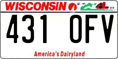 WI license plate 431OFV