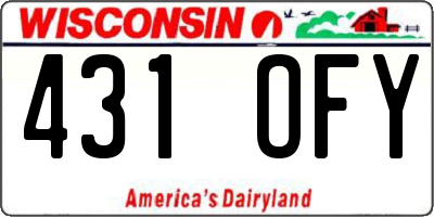 WI license plate 431OFY
