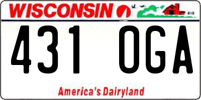 WI license plate 431OGA