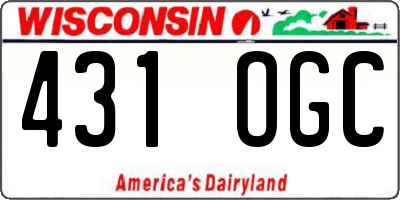 WI license plate 431OGC