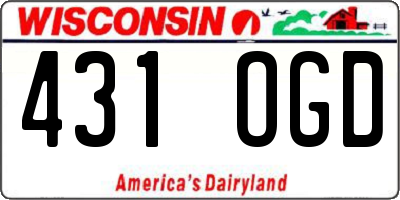 WI license plate 431OGD
