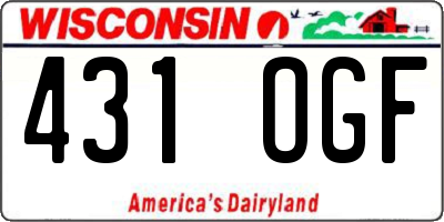 WI license plate 431OGF