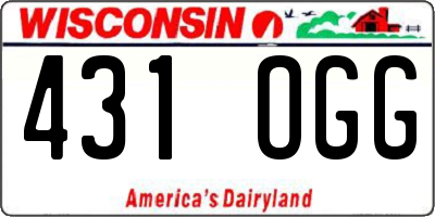 WI license plate 431OGG